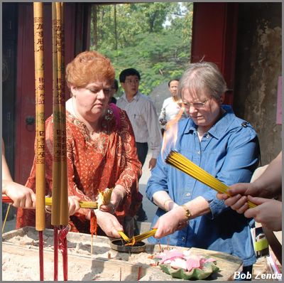 Donna & Virginia preparing incense